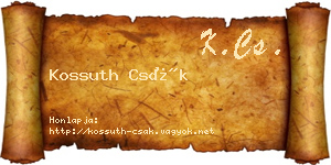 Kossuth Csák névjegykártya